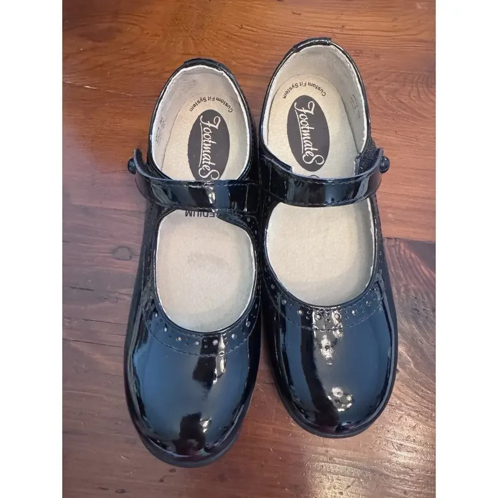 Footmates Emma Mary Janes Navy Patent Leather Dress Shoes - Size 13.5